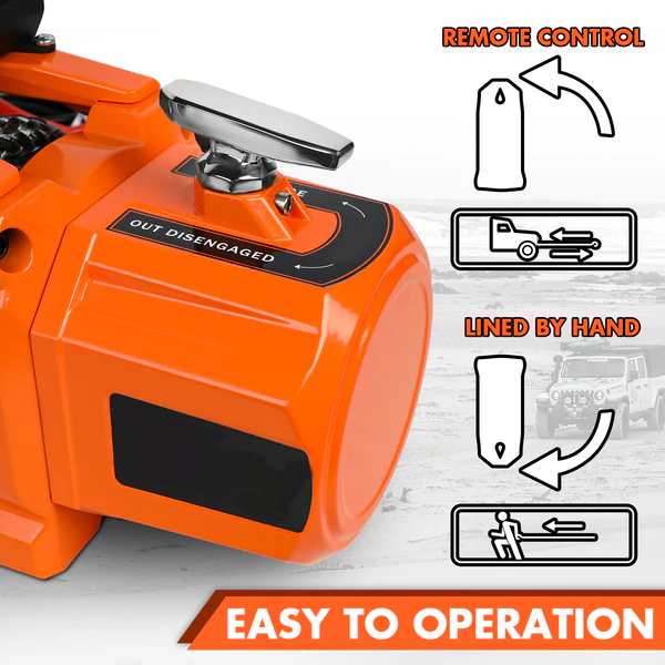 12V Electric Recovery Winch 14,500 LBS with Synthetic Rope for SUV, Jeep, Truck & 4WD