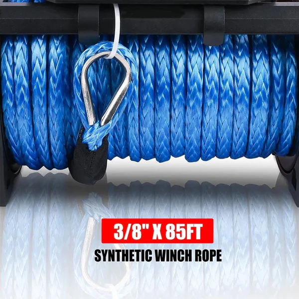 12V Electric Winch 13,000 LBS with Synthetic Rope for SUV, Jeep, Truck & 4WD