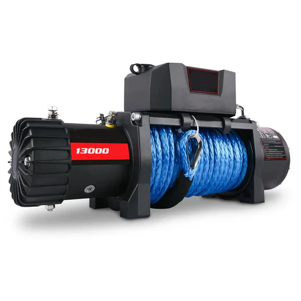 12V Electric Winch 13,000 LBS with Synthetic Rope for SUV, Jeep, Truck & 4WD