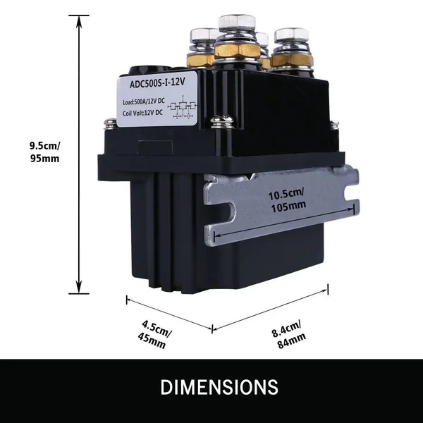 Universal 500A DC Winch Solenoid Relay Controller