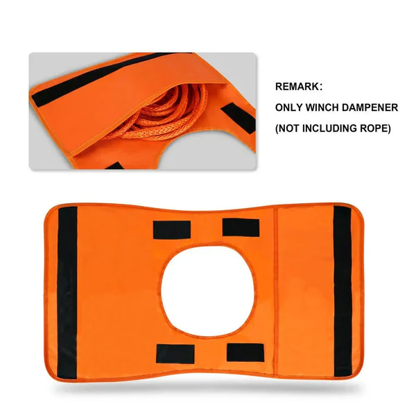 Off-Road Winch Damper with Storage Pocket and Reflective Strips