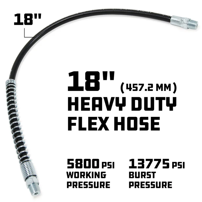 18 in. Grease Gun Heavy Duty Flex Hose